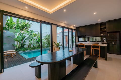 Family Triple Room, Balcony, Pool View | Private kitchen | Fridge, microwave, stovetop, cookware/dishes/utensils