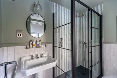 Hair dryer, towels, toilet paper