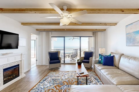 Condo, Multiple Beds, Patio, Ocean View (302 Atlantis on Amelia) | Living area