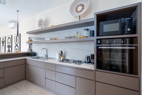 Basic Villa | Private kitchen | Fridge, microwave, oven, stovetop