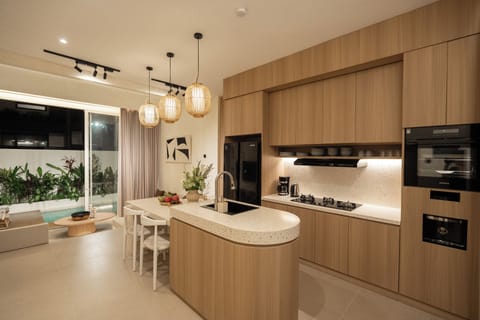Deluxe Villa, 2 Bedrooms, Private Pool, Pool View | Private kitchen | Coffee/tea maker, electric kettle, freezer, kitchen islands
