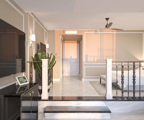 Skypool Suite + Butler | In-room safe, desk, laptop workspace, blackout drapes