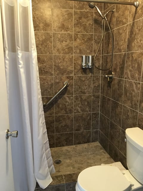 Deluxe Room, 2 Queen Beds | Bathroom shower