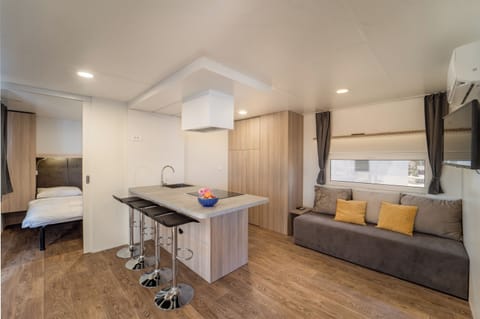 Tamaris Holiday Home with pool | Private kitchen | Fridge, microwave, highchair, cookware/dishes/utensils