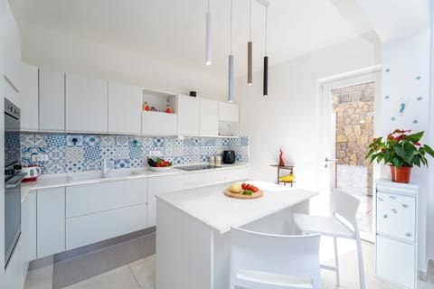 Villa, Sea View | Private kitchen | Full-size fridge, microwave, oven, stovetop