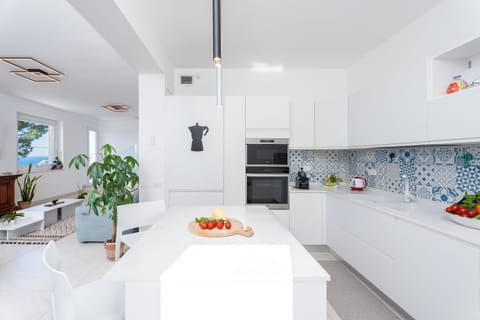 Villa, Sea View | Private kitchen | Full-size fridge, microwave, oven, stovetop