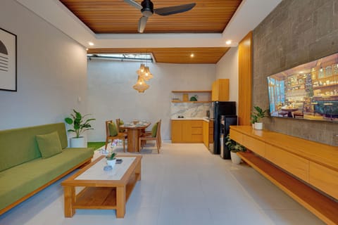 Villa, Pool View | Living area | 43-inch Smart TV with digital channels, Netflix, streaming services