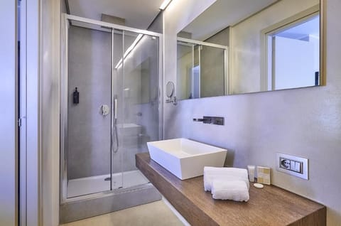 Junior Suite, Lake View | Bathroom | Shower, hair dryer, towels, toilet paper