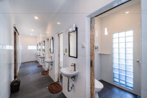 Shower, free toiletries, towels