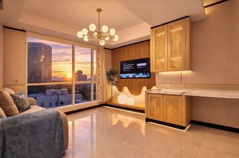 Apartment, 3 Bedrooms, City View | Living area | 43-inch plasma TV with cable channels