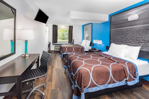 Deluxe Room, 2 Queen Beds, Non Smoking | Desk, iron/ironing board, free cribs/infant beds, rollaway beds