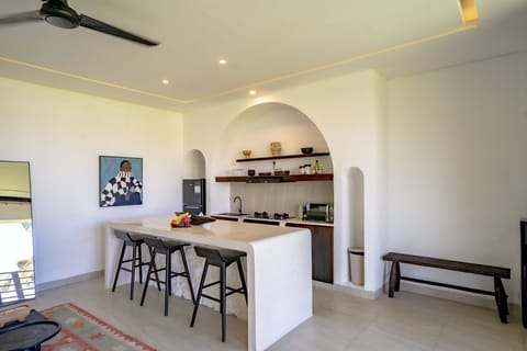 Deluxe Apartment, 1 Bedroom, Pool View | Private kitchen | Fridge, microwave, stovetop, electric kettle