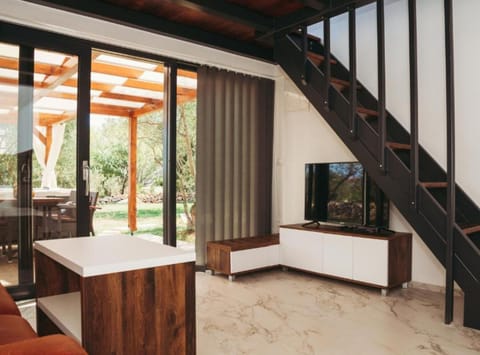 House (One Bedroom Holiday Home with Hot Tub) | Living room | 32-inch flat-screen TV with digital channels