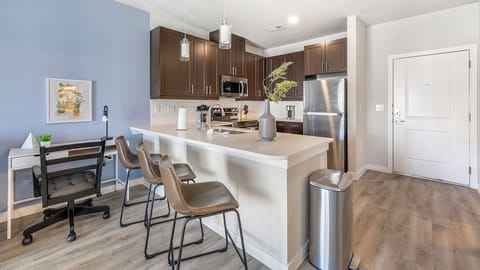 Apartment (1 Bedroom) | Private kitchen | Coffee/tea maker, fridge, microwave, oven
