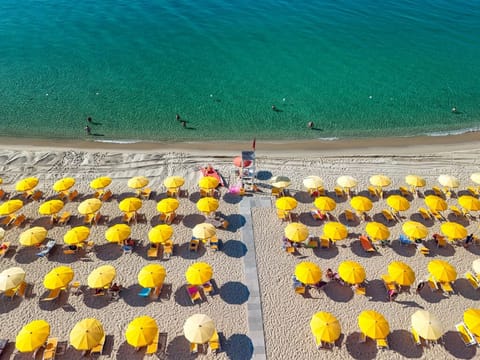 Private beach, sun loungers, beach umbrellas
