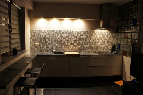 Superior Apartment, 1 Bedroom, Kitchen | Private kitchen | Full-size fridge, microwave, oven, stovetop