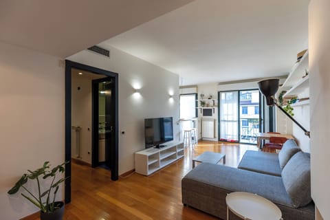City Apartment, Balcony | Living area | 43-inch Smart TV with digital channels