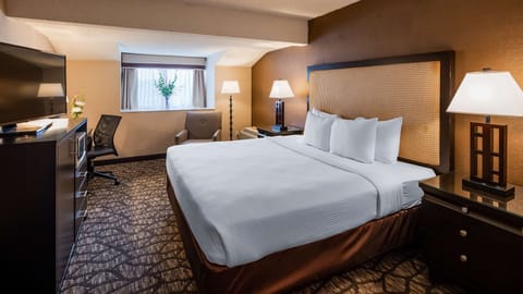 Standard Room, 1 King Bed, Non Smoking, Refrigerator & Microwave | Desk, blackout drapes, iron/ironing board, free cribs/infant beds