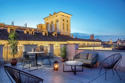 Junior Double Room, City View | Outdoor dining