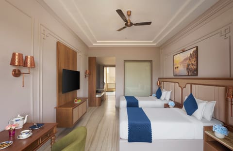 Grand Vista Twin Aravali View Room | In-room safe, desk, blackout drapes, iron/ironing board