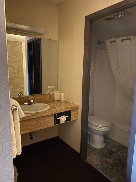 Room, 2 Queen Beds, Non Smoking | Bathroom | Hair dryer, towels