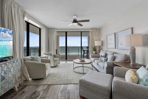 Signature Condo, 3 Bedrooms, Balcony, Beach View | Living room | 42-inch Smart TV with satellite channels