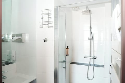 Comfort Double Room, Terrace, Sea View | Bathroom | Eco-friendly toiletries, hair dryer, towels