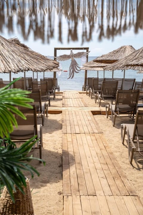 Private beach, beach bar