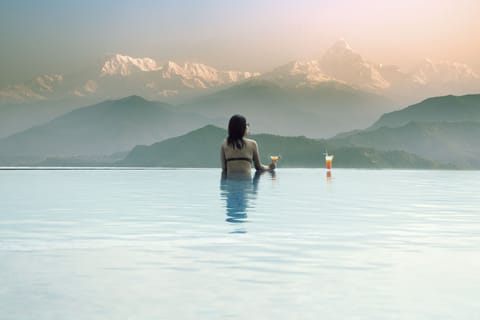 Outdoor pool, an infinity pool