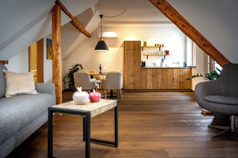Comfort Apartment, 1 King Bed with Sofa bed, Non Smoking, Garden View | Living area | Flat-screen TV