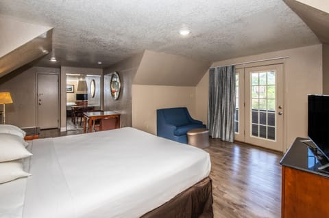 Room, 1 King Bed, Mountain View (with Fireplace) | In-room safe, desk, soundproofing, iron/ironing board