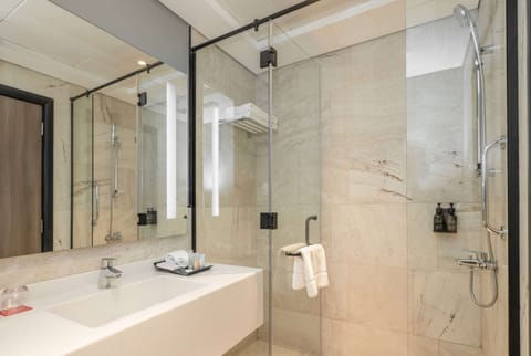 Free toiletries, hair dryer, slippers, towels