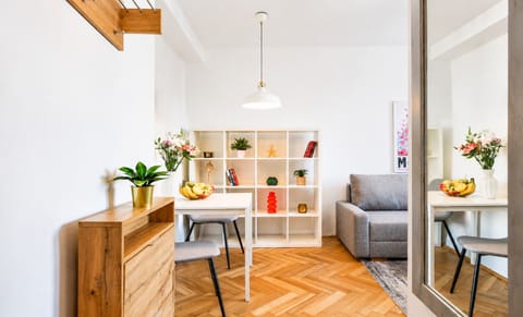 Deluxe Apartment, City View | Living area | Flat-screen TV, Netflix, streaming services