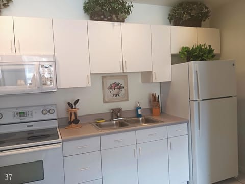 Townhome, 1 King Bed (Room 37) | Private kitchen | Fridge, microwave, coffee/tea maker, freezer