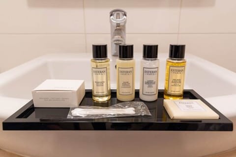 Free toiletries, hair dryer, slippers, towels