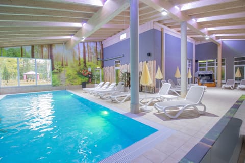 Indoor pool, sun loungers
