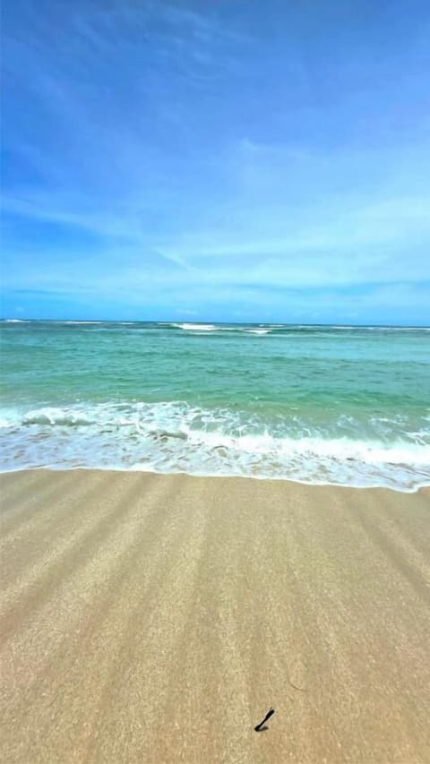On the beach, white sand
