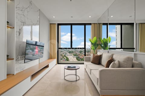 Apartment, 1 Bedroom, City View | Living area | 50-inch Smart TV with cable channels, Netflix, streaming services