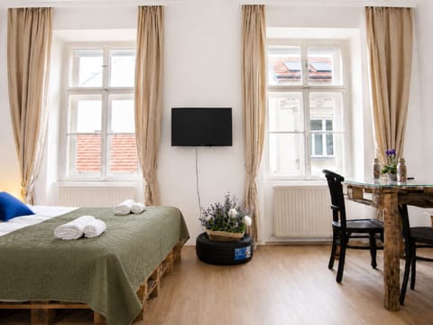 Basic Apartment | Desk, laptop workspace, iron/ironing board (on request), WiFi (free)