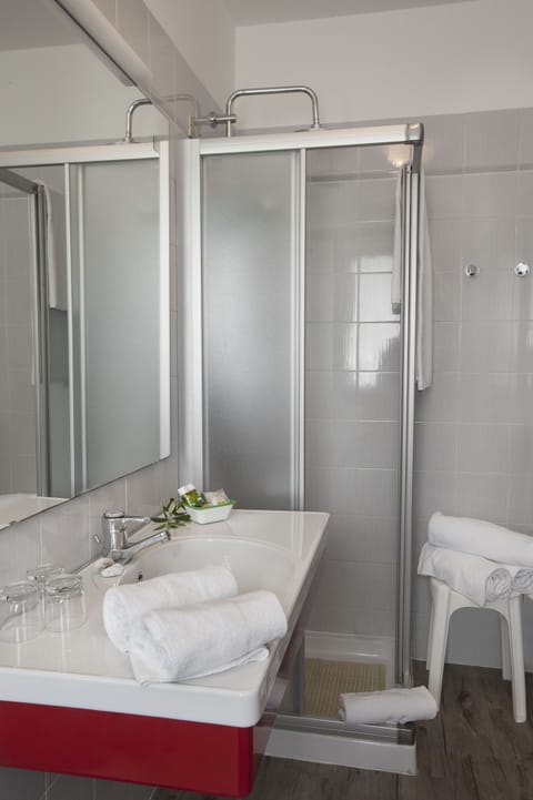 Shower, free toiletries, hair dryer, bidet