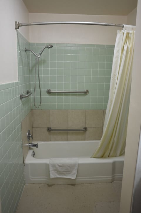 1 Queen Bed Accessible (Non Smoking) | Bathroom | Combined shower/tub, free toiletries, hair dryer, towels