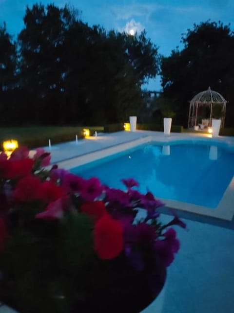 Seasonal outdoor pool, pool umbrellas, sun loungers