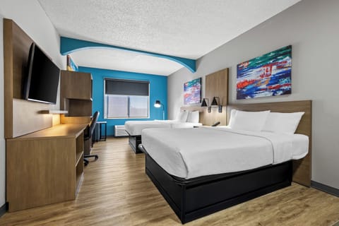 Standard Room, 2 Queen Beds, Non Smoking | Desk, blackout drapes, iron/ironing board, free WiFi