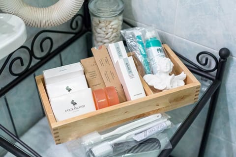 Shower, free toiletries, hair dryer, bidet