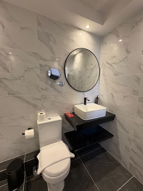 Free toiletries, hair dryer, slippers, towels