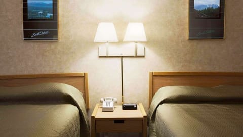 Room, 2 Double Beds, Non Smoking, Private Bathroom | 1 bedroom, desk, laptop workspace, blackout drapes