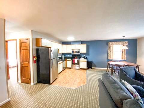 50-inch flat-screen TV with cable channels, TV, streaming services