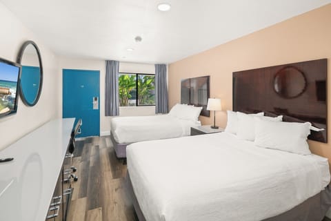 Standard Room, 2 Double Beds | Desk, blackout drapes, iron/ironing board (on request), WiFi (free)