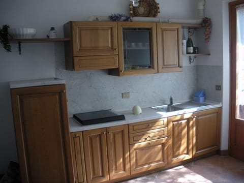 Premium Apartment, 1 Bedroom, Kitchen, Ground Floor | Private kitchenette | Coffee/tea maker, electric kettle, cleaning supplies