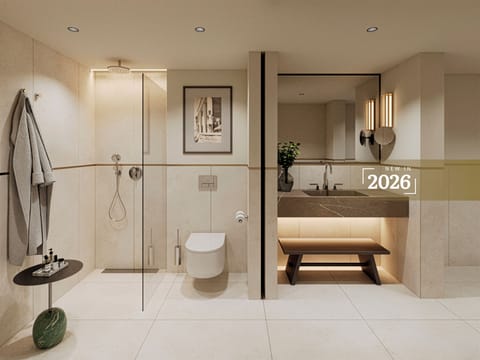 Superior Double Room, Balcony, Sea View | Bathroom | Deep soaking tub, free toiletries, hair dryer, bathrobes